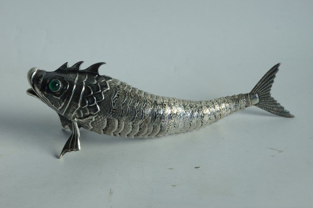 Poisson articulé argent massif Espagne