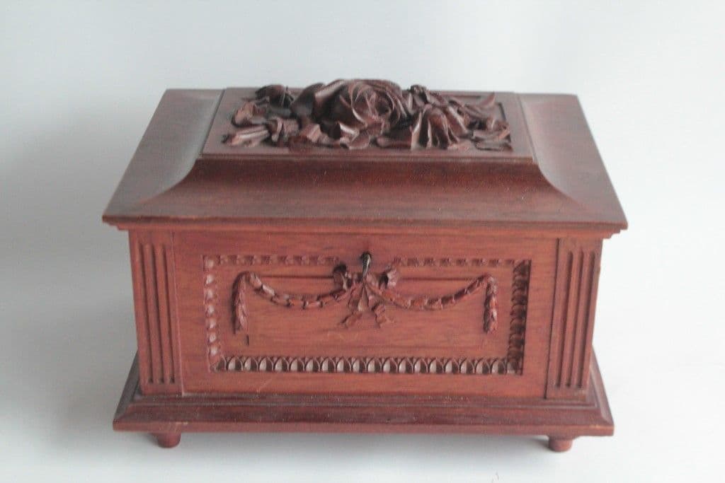 Coffret à bijoux bois sculpté Fleurs